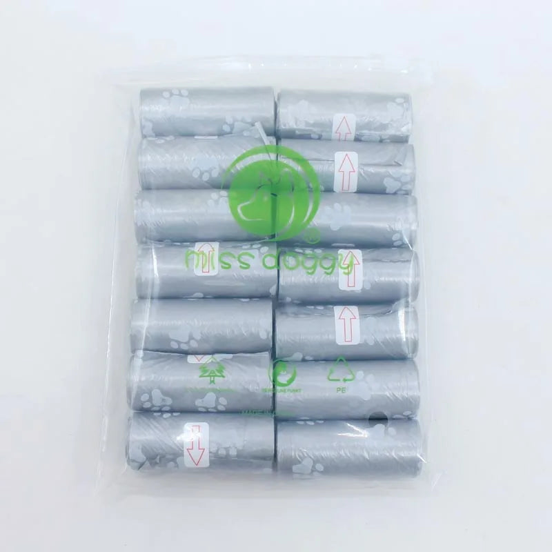 Paw Print Dog Poop Bags with Dispenser