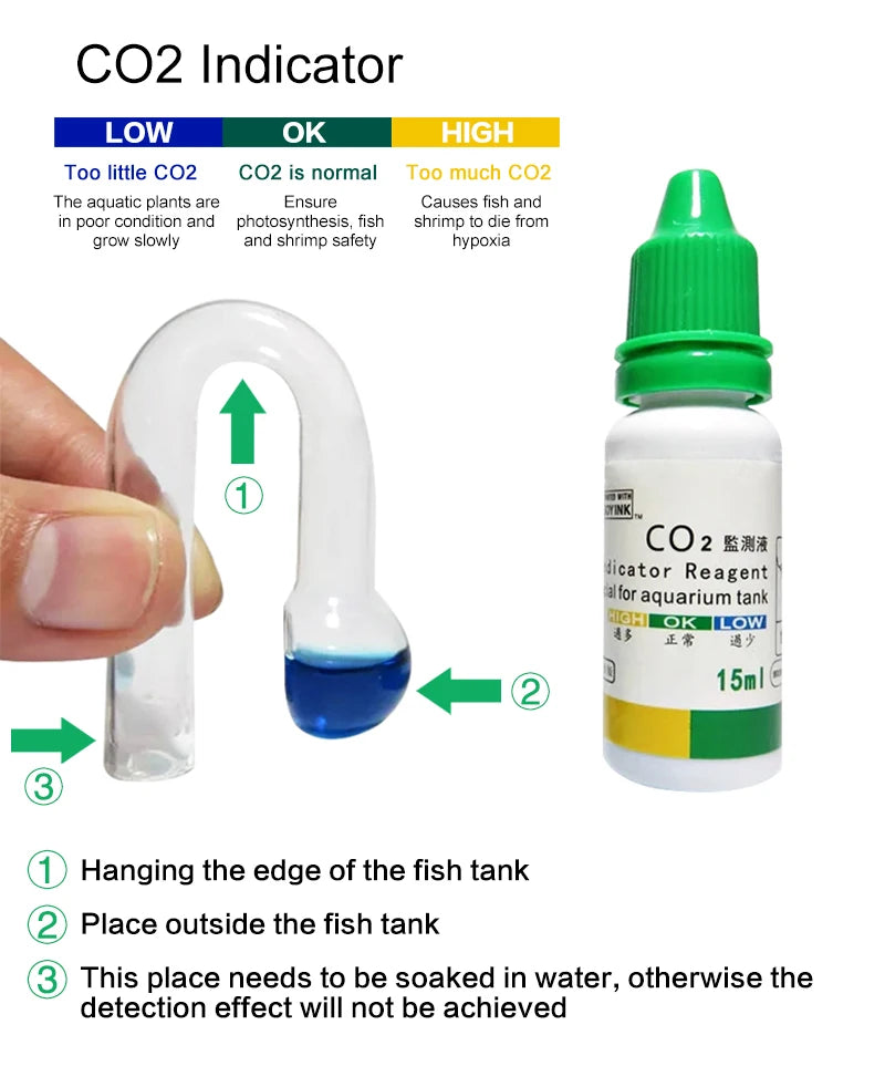 Aquarium CO2 Drop Checker mit Indikatorlösung