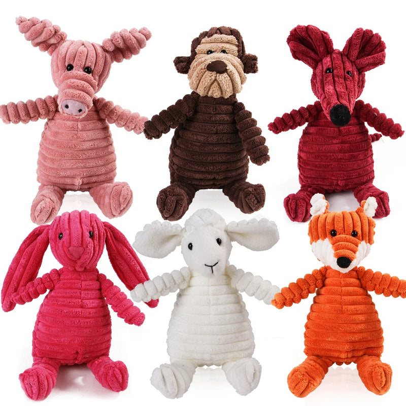 Jouet à mâcher en velours côtelé et peluche pour chiens