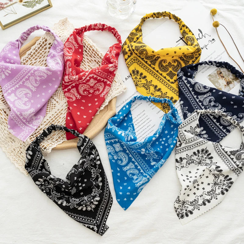 Bohemian Paisley Print Triangle Head Scarf