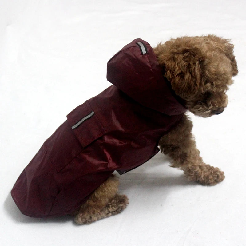Reflective Waterproof Dog Raincoat with Hood