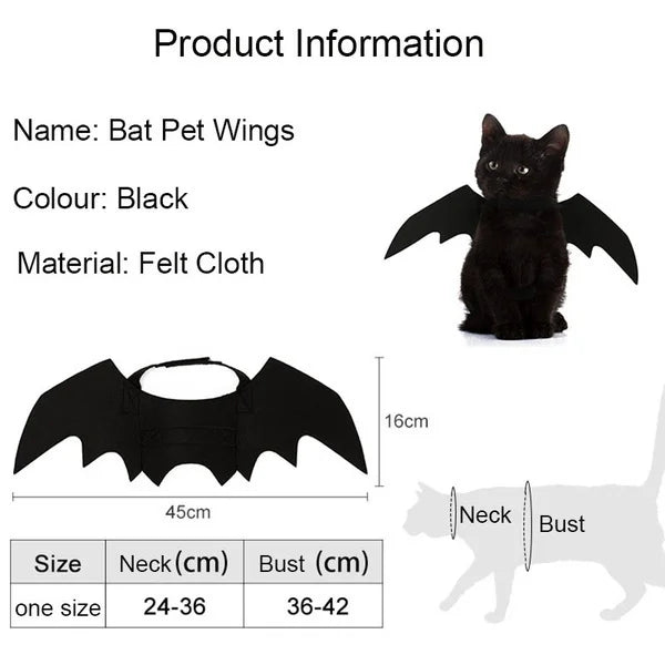 Cat Bat Wing Costume Accessory with Adjustable Straps