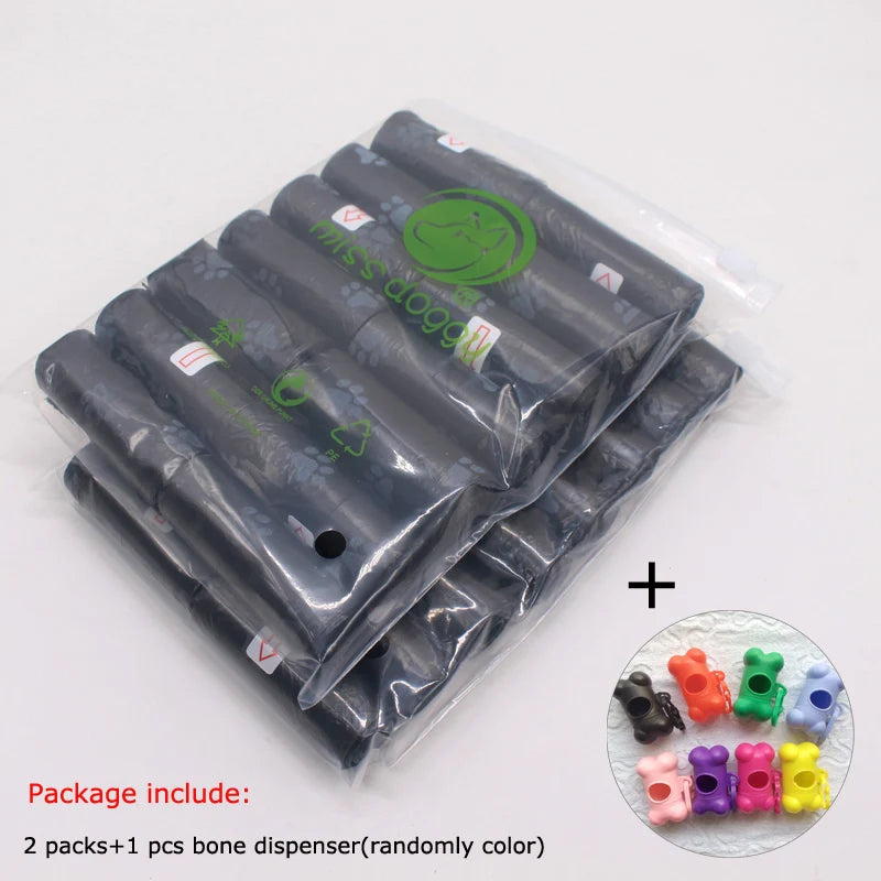 Paw Print Dog Poop Bags with Dispenser