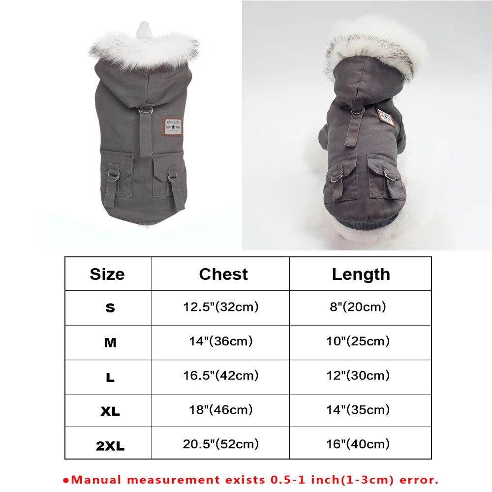 Classic PU Leather Dog Jacket for Small and Medium Breeds
