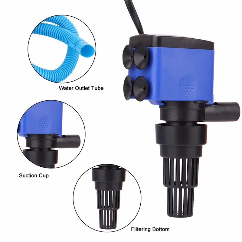 3-in-1 Aquarium Filter Pump with Oxygenation and Water Circulation
