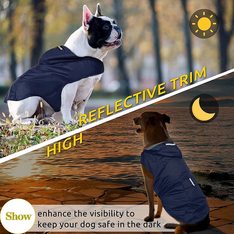 Reflective Waterproof Dog Raincoat with Hood