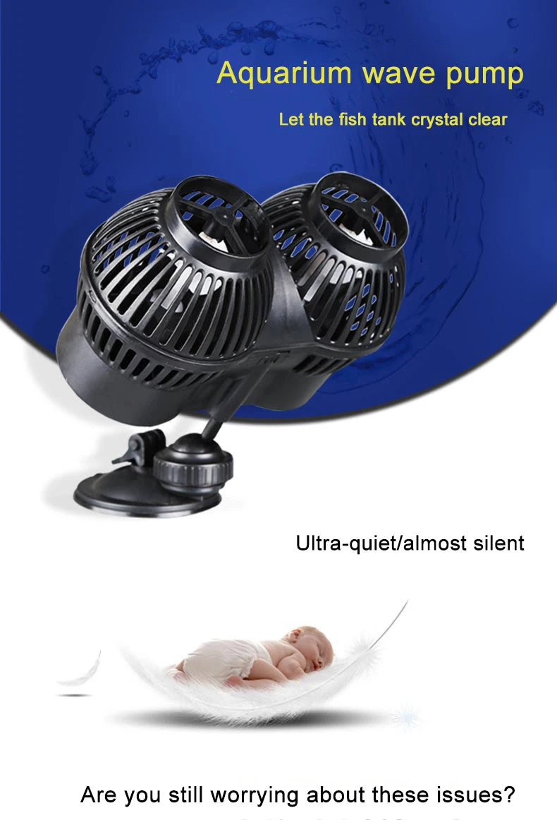 Aquarium Wave Maker with Suction Cup Mount for Water Circulation and Aeration