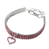 Elegant rhinestone pendant cat collar featuring a sparkling charm and silver clasp.