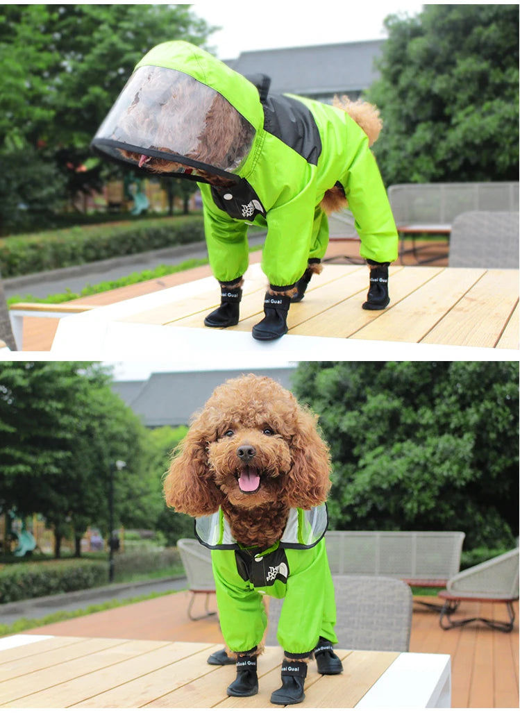 Impermeable para perros con estampado de cara divertida