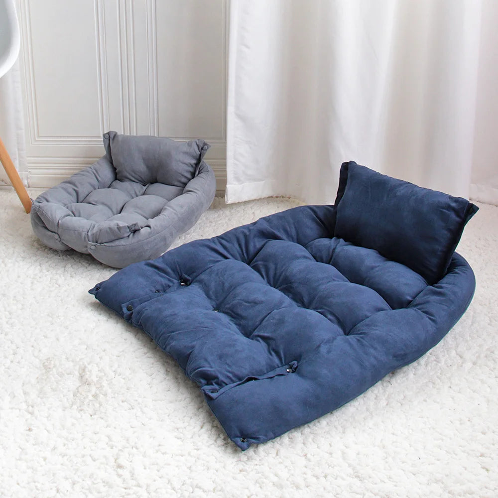 Cozy Cotton Pet Sofa Bed for Dogs and Cats