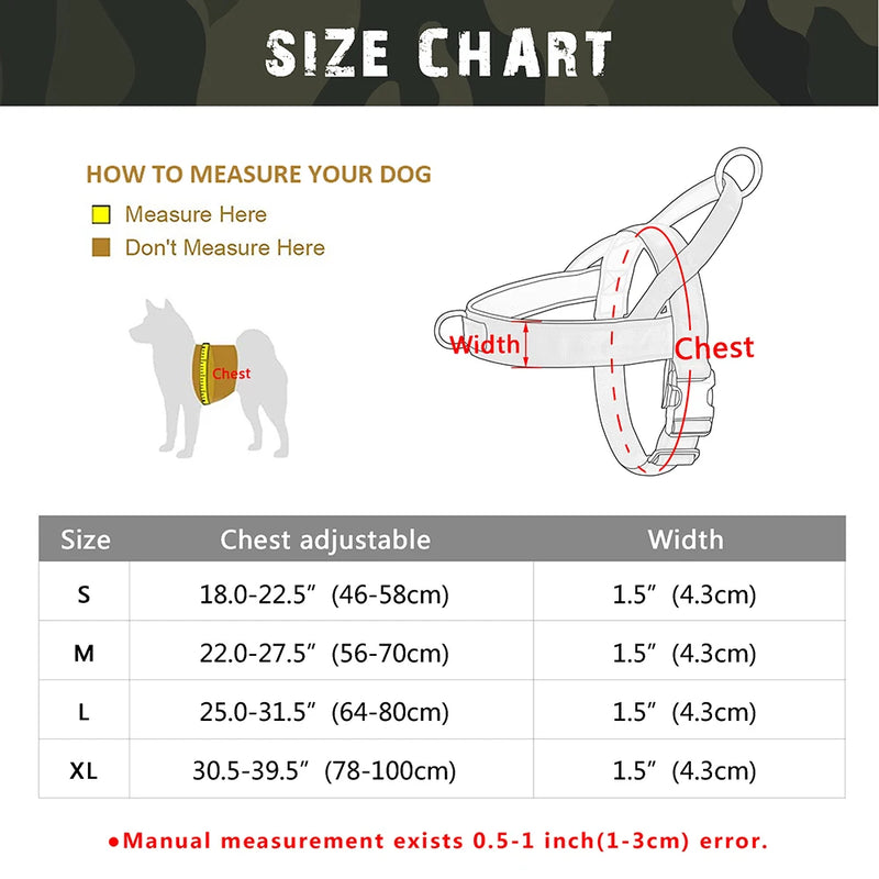 Nylon Durable Dog Harness with Handle - No-Pull Reflective
