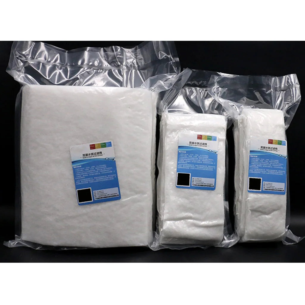 White dual-density aquarium filter sponge packaged in clear plastic bags