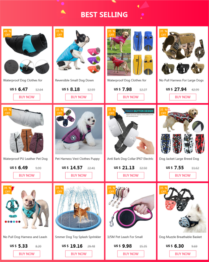 Winter Waterproof Dog Harness Jacket for Large Breeds