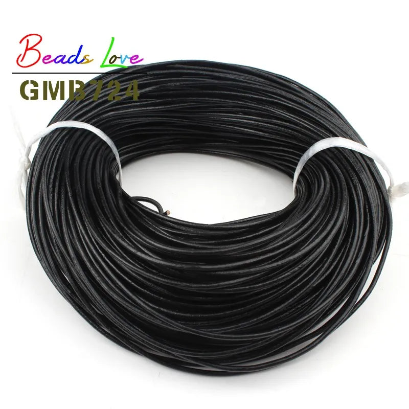 Genuine Leather Cord for Jewelry Making – 5m Spool