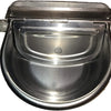 A stainless steel automatic floating water bowl designed for livestock.