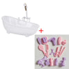 Miniature Bathroom Playset with Bathtub for Fashion Dolls