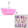Miniature Bathroom Playset with Bathtub for Fashion Dolls