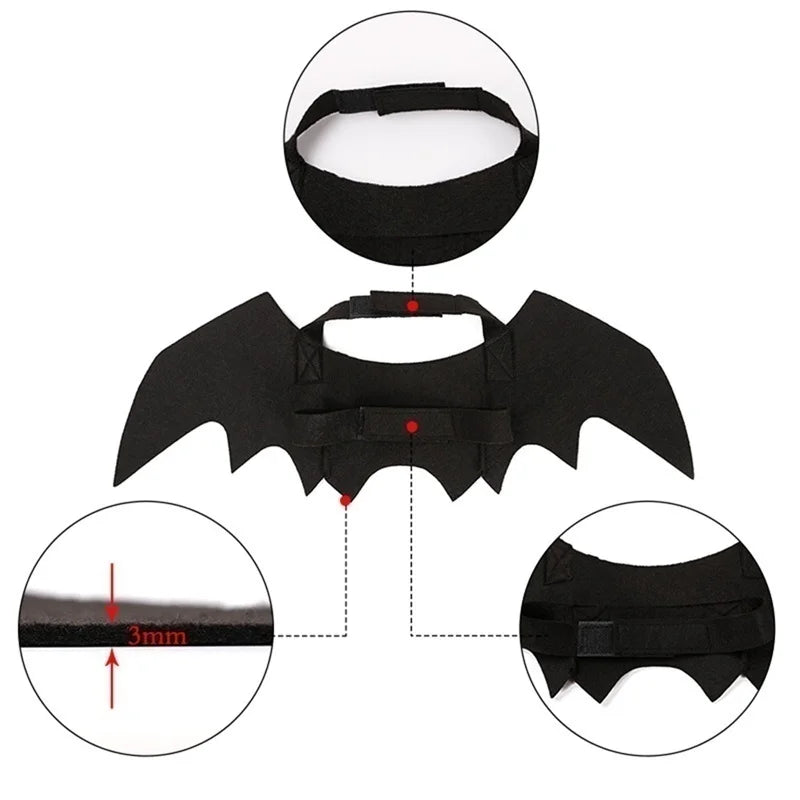 Cat Bat Wing Costume Accessory with Adjustable Straps