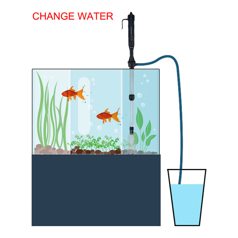 Aspirateur à Graviers et Changeur d'Eau pour Aquarium sur Piles