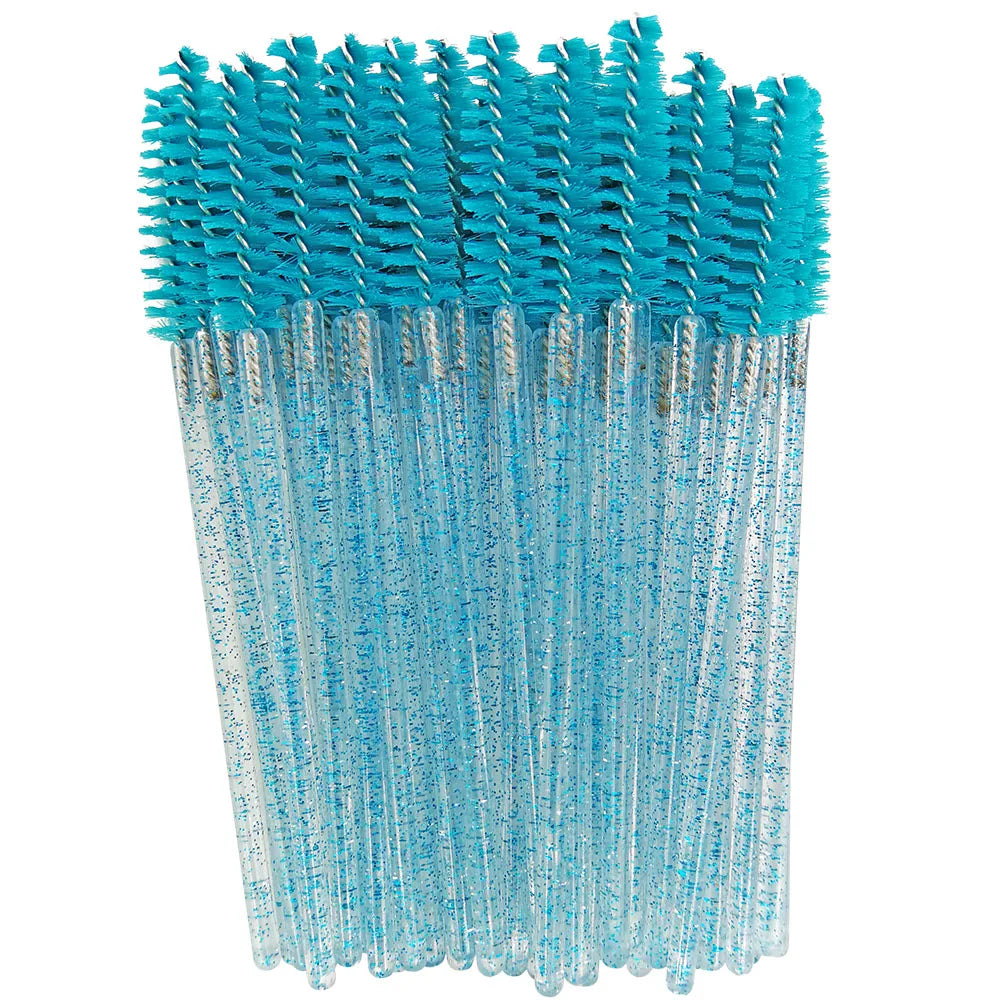 Disposable Eyelash Brushes (50-Pack) — Mascara Wand & Eyebrow Grooming Spoolies