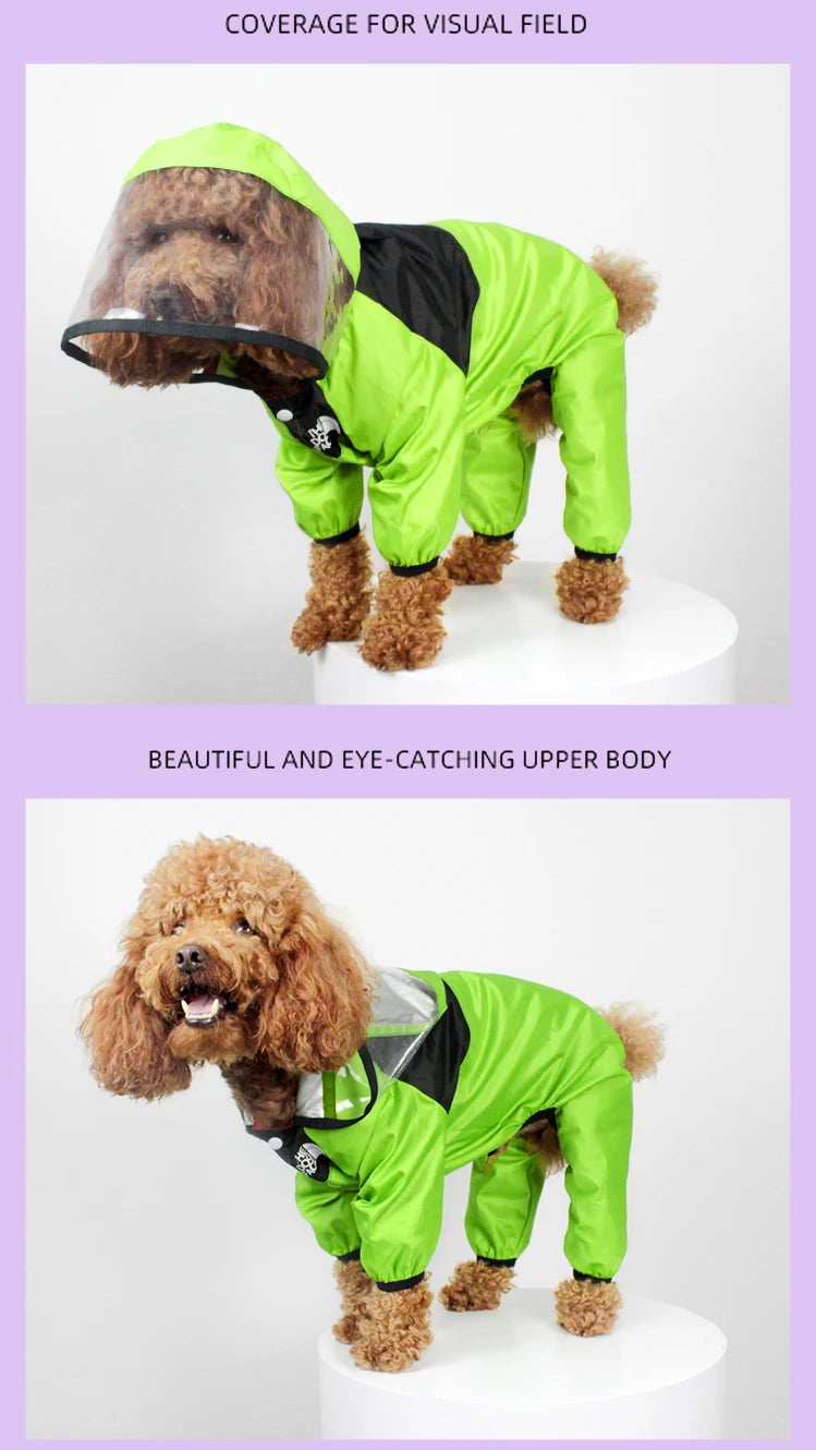 Impermeable para perros con estampado de cara divertida