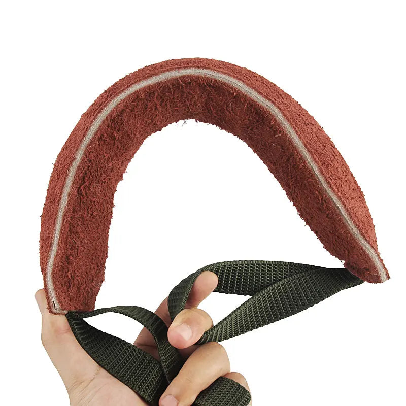 Jouet de traction durable en cuir et tissu pour chiens