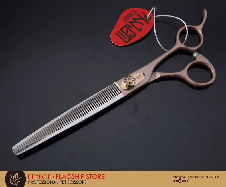 Professional 3-Piece Dog Grooming Scissors Set — Straight, Thinning & Curved
