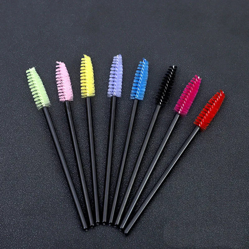Disposable Eyelash Brushes (50-Pack) — Mascara Wand & Eyebrow Grooming Spoolies