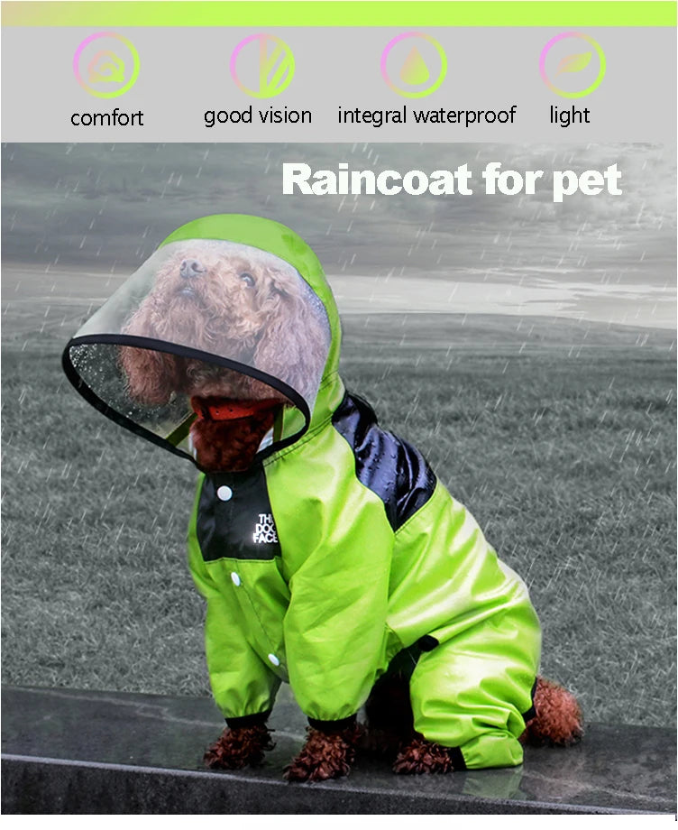 Impermeable para perros con estampado de cara divertida