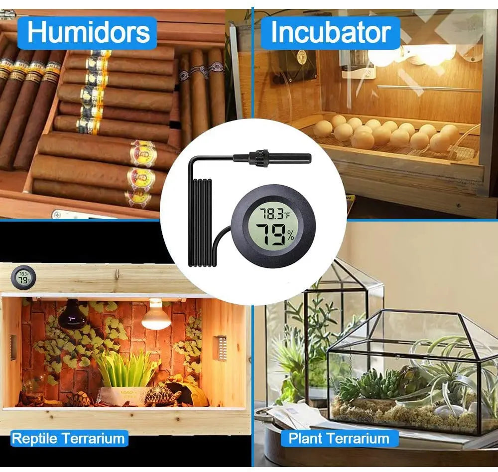 Digital Thermometer and Hygrometer for Reptile Terrariums