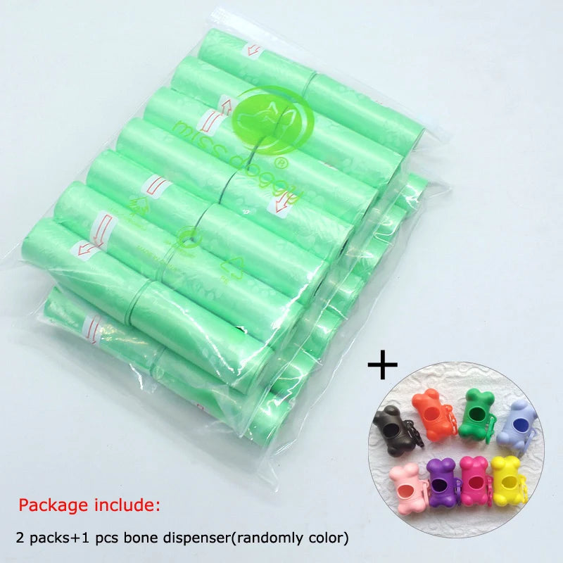 Paw Print Dog Poop Bags with Dispenser