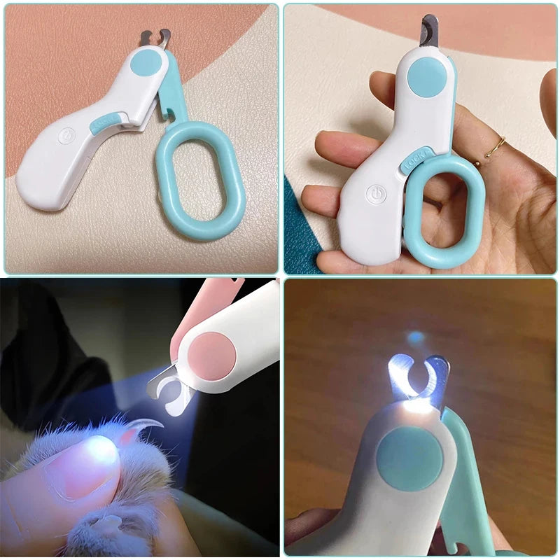 Coupe-ongles pour animaux de compagnie avec lumière LED de sécurité