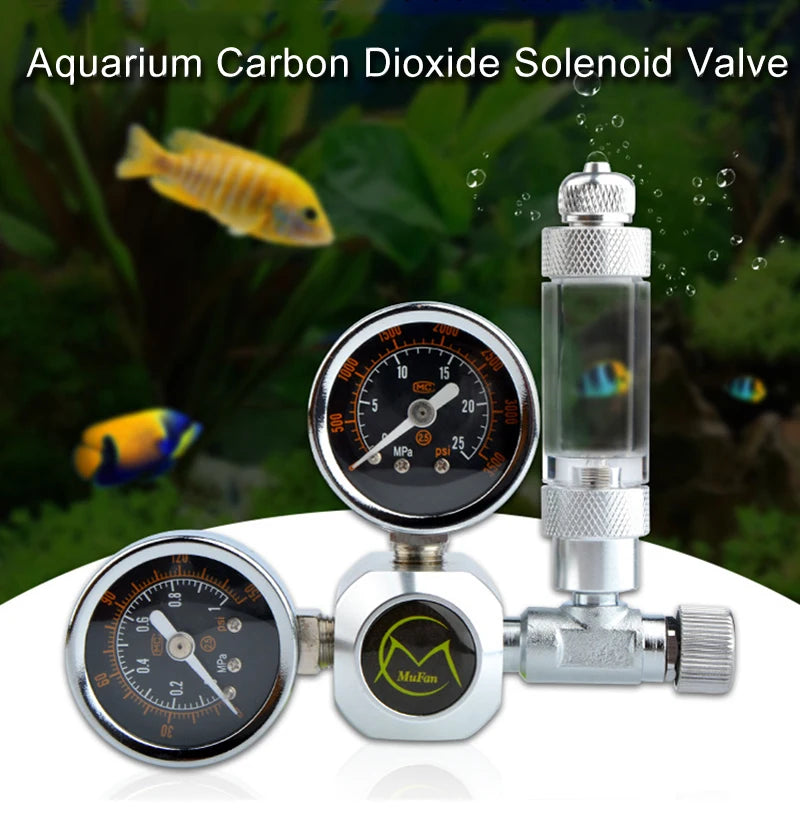 Aquarium-Kohlendioxid-Solenventil-Kit mit doppelten Druckanzeigen und Regler