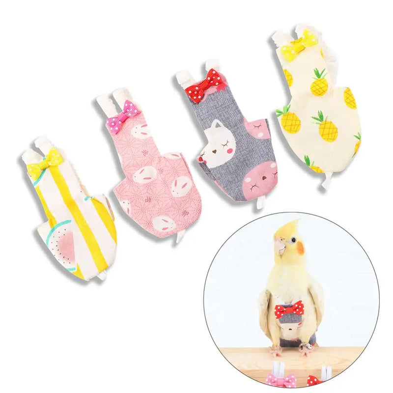 Couch-culotte Réversible pour Perruche avec Nœud Papillon