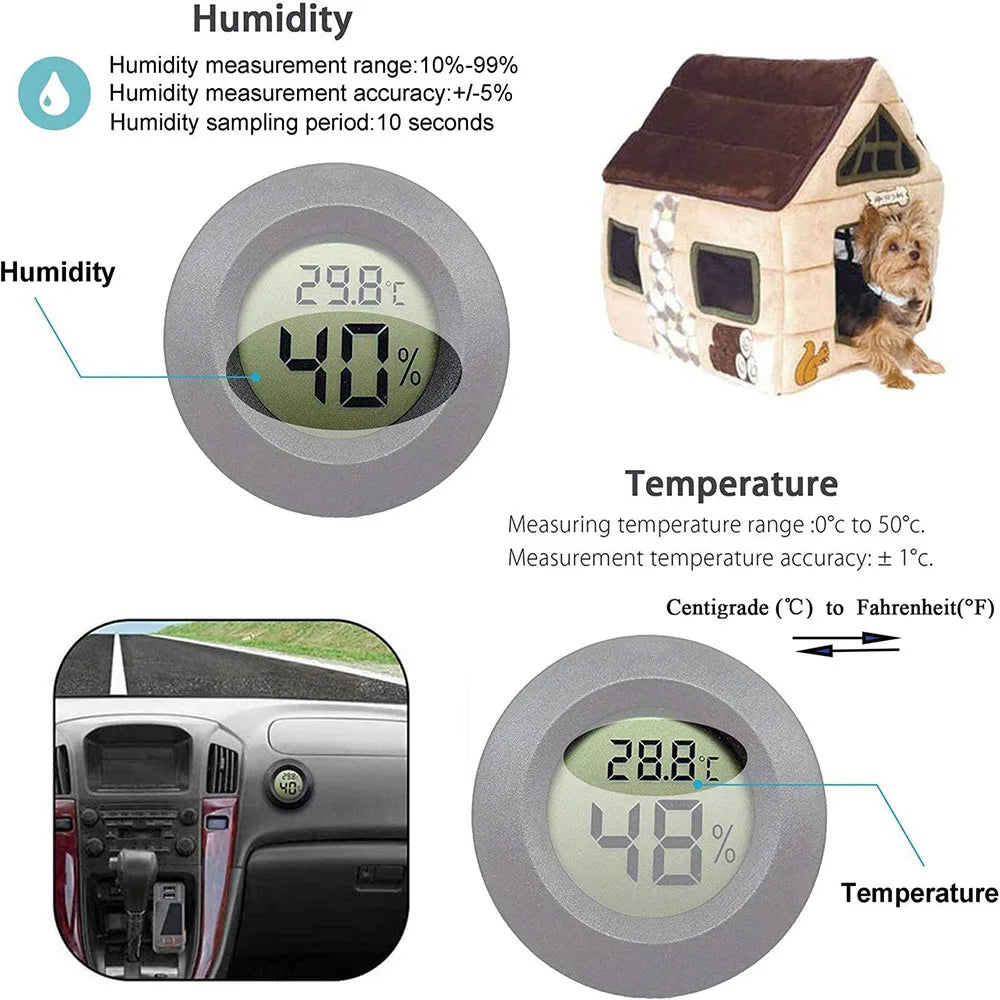 Digital Thermometer and Hygrometer for Reptile Terrariums