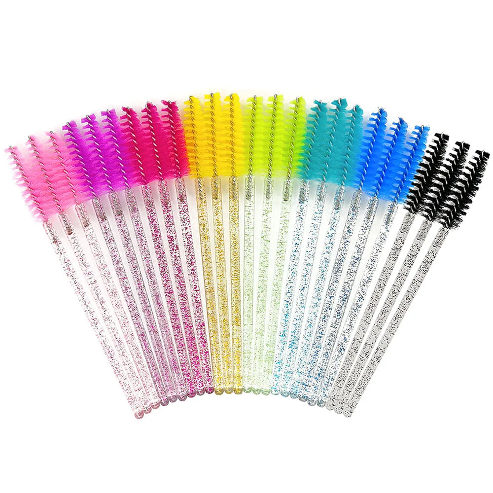 Disposable Eyelash Brushes (50-Pack) — Mascara Wand & Eyebrow Grooming Spoolies