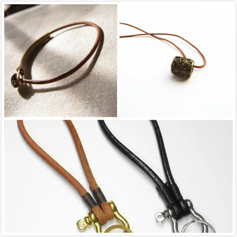 Genuine Leather Cord for Jewelry Making – 5m Spool