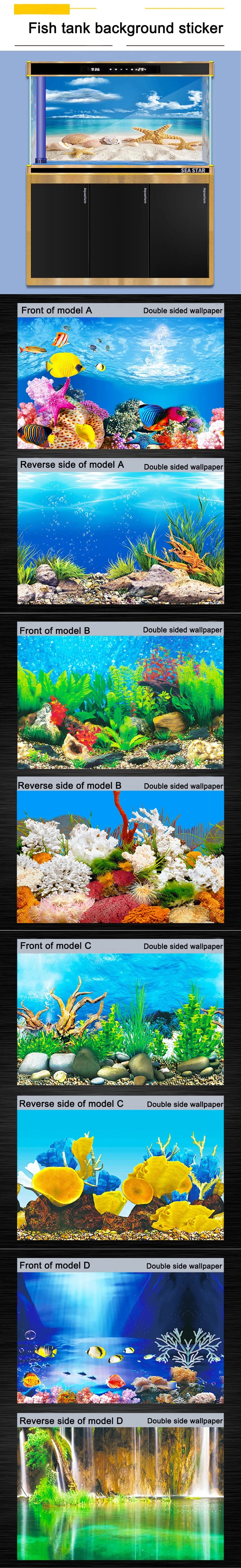 Aquarium 3D Background Sticker Poster for Fish Tank