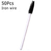 Disposable Eyelash Brushes (50-Pack) — Mascara Wand & Eyebrow Grooming Spoolies
