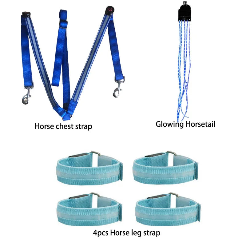 Set de Correas LED para Caballos: Seguridad y Visibilidad Nocturna