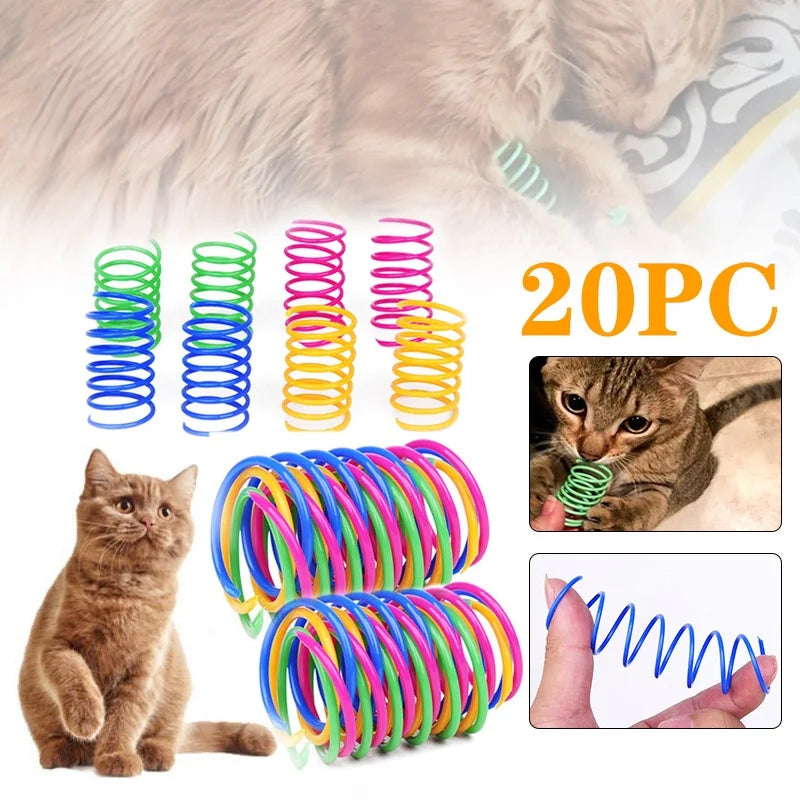Colorful Coil Spring Cat Toys – Interactive Bouncy Play Set