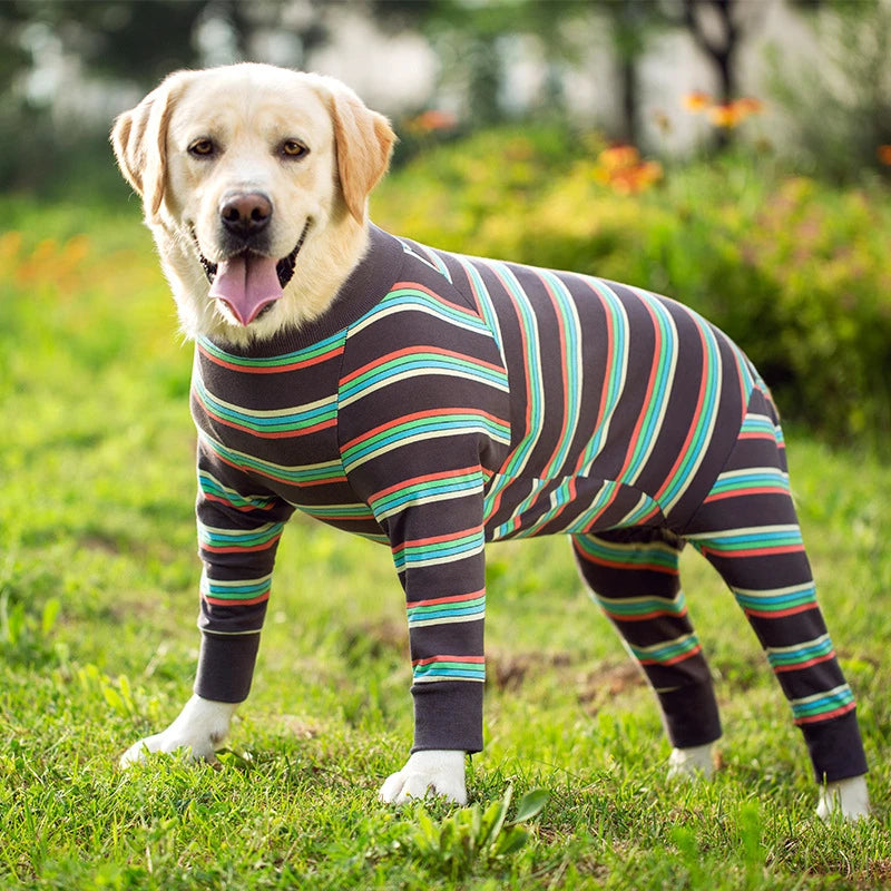 Cartoon Print Cotton Pajamas for Medium and Large Dogs