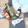 Fun Plush Bottle-Shaped Dog Toys with Squeakers