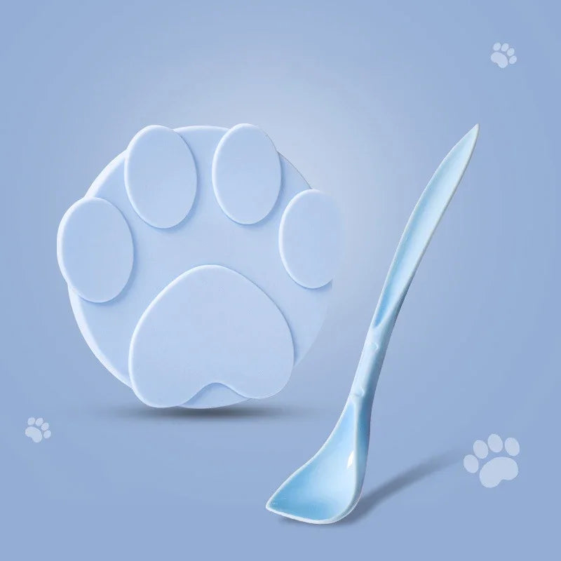 Couvercle et Cuillère en Silicone pour Nourriture pour Animaux