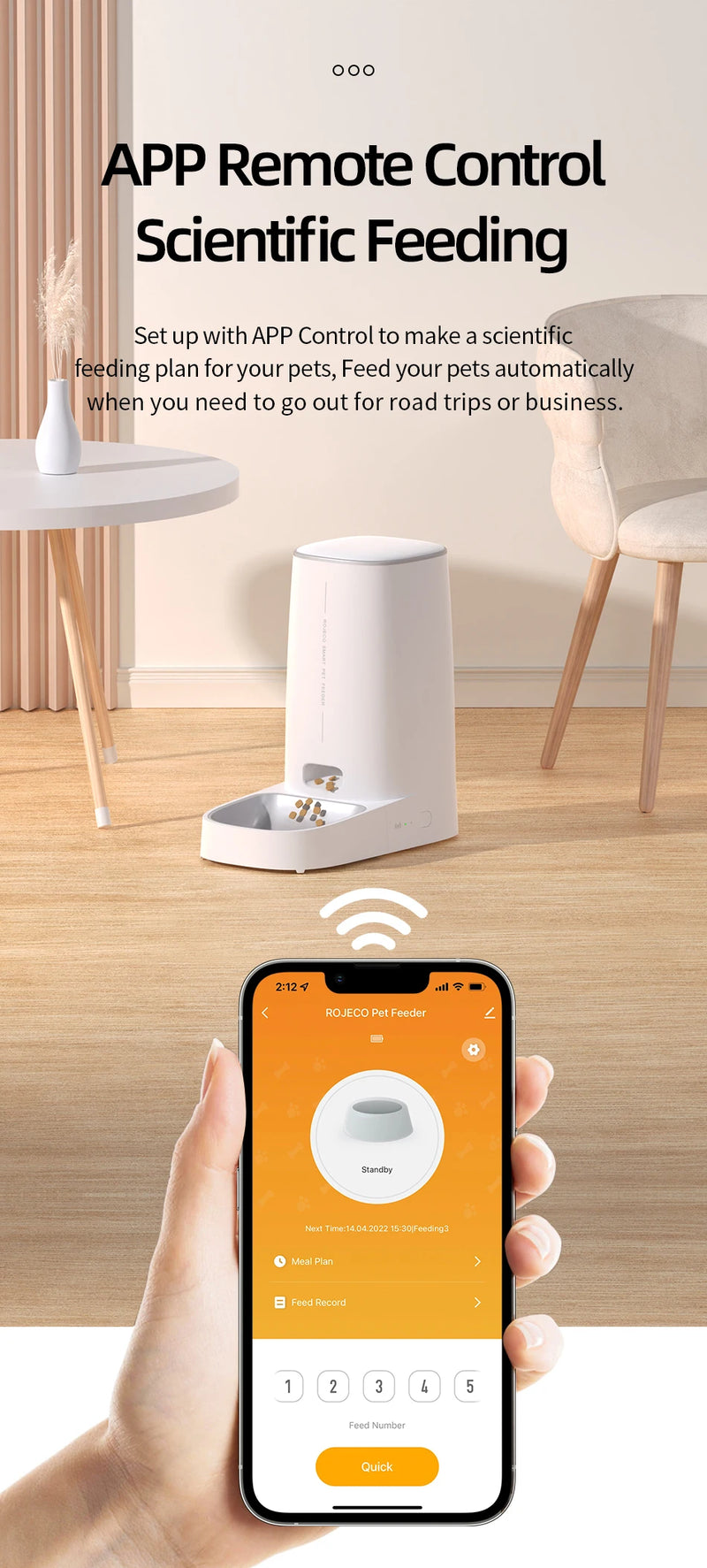 Intelligenter WiFi-Automatischer Futterspender mit App-Steuerung