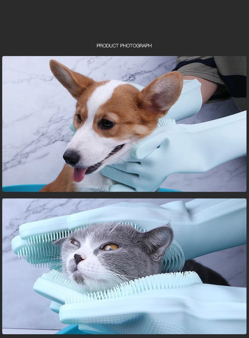 Haarpflege-Handschuhe für Haustiere zum Entfilzen und Baden