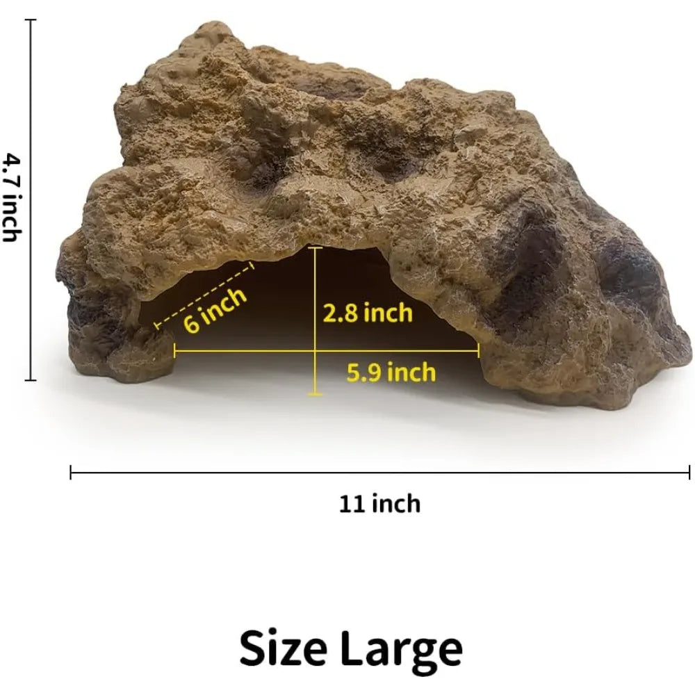 Natural Resin Rock Cave Hideout for Reptiles