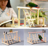 Wooden Bird Activity Center with Perch, Ladder & Swing