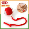 Red rope style interactive pet toy ball for cats and dogs