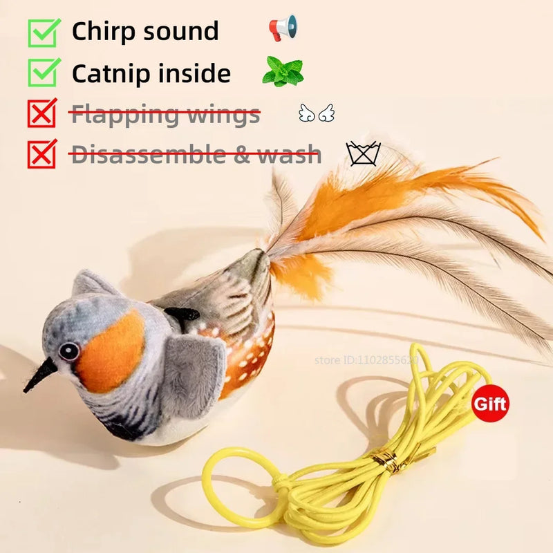 Rechargeable Flapping Bird Cat Toy with Catnip